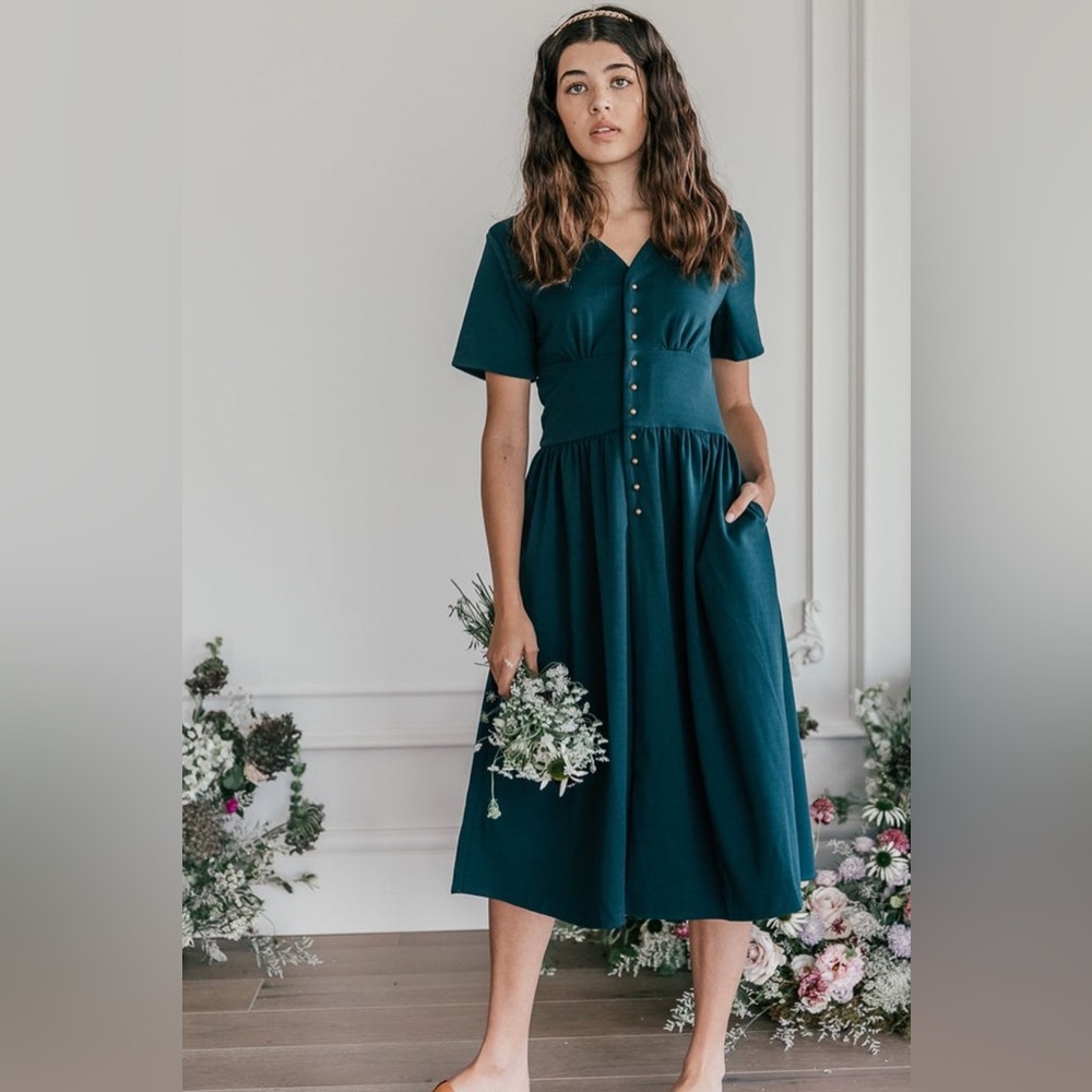 Jessakae forest green midi dress